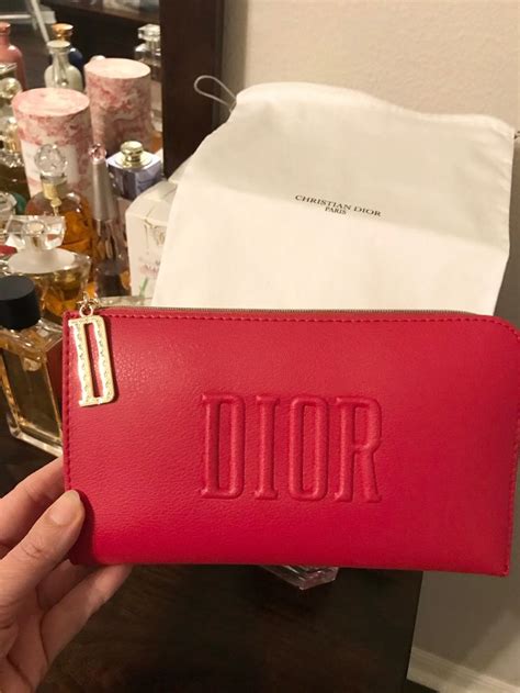 dior red cosmetic pouch|Dior makeup flat pouch.